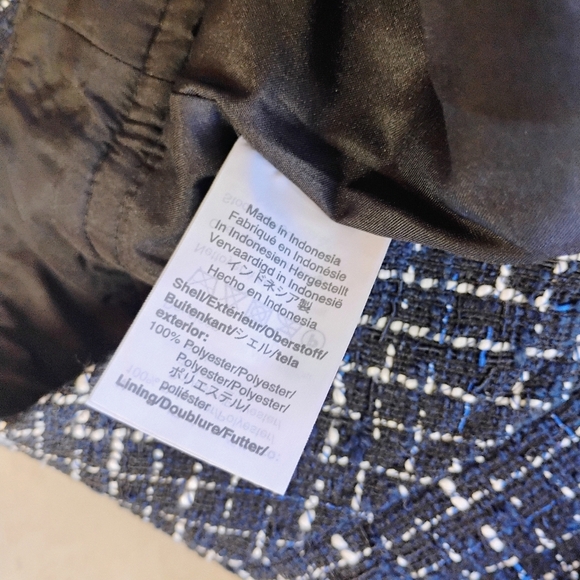 J Crew Tweed Pencil Skirt Black White Blue Career Wear Office Plus Size 16 - Picture 6 of 9